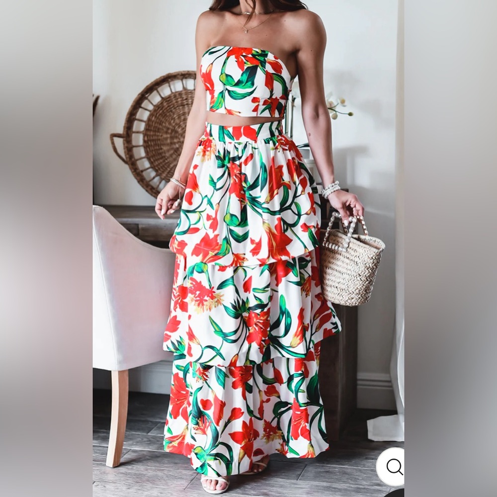 Ohm Boutique Tropical Skirt Set